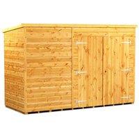Power 10x4 Pent Storage Shed, Brown