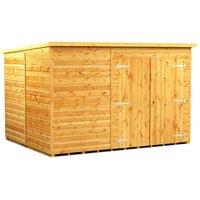 Power 10x8 Pent Storage Shed, Brown