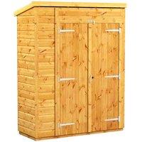 Power 5x2 Tool Shed Double Door, Brown