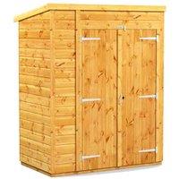 Power 5x3 Tool Shed Double Door, Brown