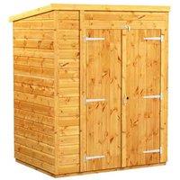 Power 5x4 Tool Shed Double Door, Brown
