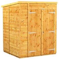 Power 5x5 Tool Shed Double Door, Brown