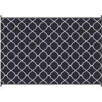 Outsunny Reversible Outdoor Rug w/ Bag 182 x 274 cm - Black, Black
