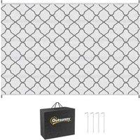 Outsunny Reversible Outdoor Rug w/ Bag 182 x 274 cm - Grey, Grey