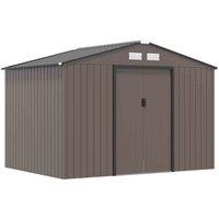 Outsunny Garden Shed Storage Large w/ Sliding Door - Brown, Brown