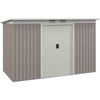 Outsunny Garden Storage Shed Store Metal - Light Grey, Grey