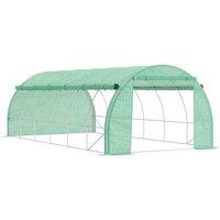 Outsunny 6x3x2m Polytunnel Greenhouse w/ Steel Frame Green, Green