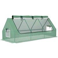 Outsunny Small Polytunnel w/ Mesh Windows, Green