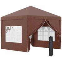 Outsunny Heavy Duty Pop Up Gazebo Marquee Party - Coffee, Brown