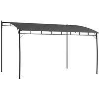 Outsunny 3x4m Metal Lean To Pergola - Grey, Grey