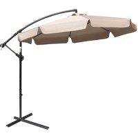 Outsunny 2.7m Cantilever Parasol w/ Crank - Light Brown, Brown