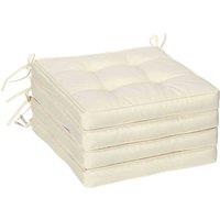 Outsunny 42x42cm Garden Seat Cushion w/ Ties - Cream, Cream