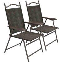 Outsunny Patio Chairs w/ Foldable Design - Dark Brown, Brown
