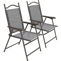 Outsunny Patio Garden Chairs w/ Foldable Design - Grey, Grey