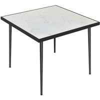 Outsunny Square Dining Table w/ Marble Effect Top - White, White
