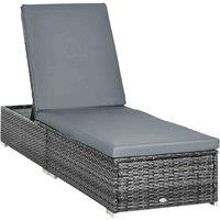 Outsunny Recliner Lounger - Grey, Grey