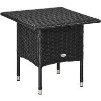 Outsunny PE Rattan Side Table - Black, Black