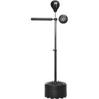 Sportnow Adjustable Speed Bag Boxing Bag With Stand Reflex Bar And Punching Pad Black, Black