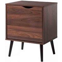 Heartlands Furniture Gjora Bedside 1 Door Walnut, Brown