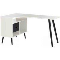 Heartlands Furniture Mapleton Desk White & Black, White