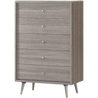 Heartlands Furniture Belvoir Chest 5 Drawer Grey Oak, Grey