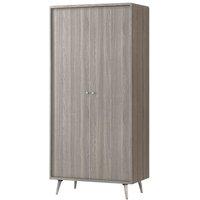 Heartlands Furniture Belvoir Wardrobe 2 Door Grey Oak, Grey