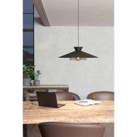 Eglo Grizedale Black & Brass Single Pendant Light, Black