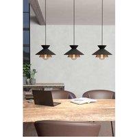 Eglo Grizedale Black & Brass 3-light Pendant, Black