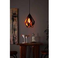 Eglo Carlton 1 Black Copper Single Pendant Light, Black