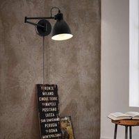 Eglo San Peri Adjustable Black Steel Wall Light, Black