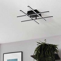 Eglo Lasana 3 LED Contemporary Flush Black Ceiling Light, Black