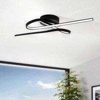 Eglo Selvina 1 LED Contemporary Flush Black Ceiling Light, Black