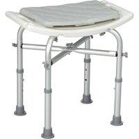 HOMCOM Aluminium Shower Stool Adjustable Bath Stool For Senior Disabled Pregnant, White