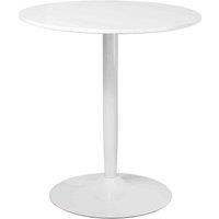 HOMCOM Round Dining Table With Steel Base, Non-slip Pad For Living Room, White