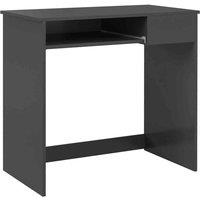 HOMCOM Compact Computer Table W/ Keyboard Tray Drawer Study Office Work, Grey, Grey