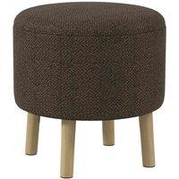 HOMCOM Storage Ottoman Round Stool Chair With Cushioned Top, Hidden Space Brown, Brown