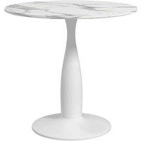 HOMCOM Round Dining Table With Steel Base For Living Room, Dining Room, White