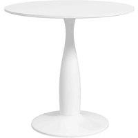 HOMCOM Round Dining Table With Steel Base For Living Room, Dining Room White, White