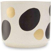 Interiors By Ph Yuri White And Gold Spotted Planter, Black
