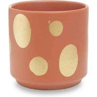 Interiors By Ph Yuri Small Terracotta Gold Spotted Planter, Gold