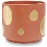 Interiors By Ph Yuri Large Terracotta Gold Spotted Planter, Gold