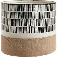 Interiors By Ph Jada Large Striped Planter, Black