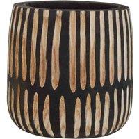 Interiors By Ph Arlo Small Engraved Natural And Black Planter, Black