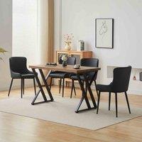 Sleepon 5 Piece Industrial Style Dining Set With Oak Effect Table Top, Black