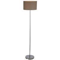 Lighting Collection Chrome & Grey Pleated Shade Floor Lamp, Silver