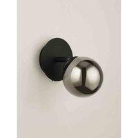 Lighting Collection Black And Glass Wall Lamp, Black
