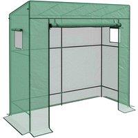 Outsunny Walk-in GreenHouse w/ Large Roll-up Door -# Green, Green