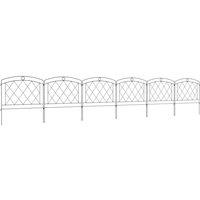 Outsunny 6pc Decorative Garden Fencing 24in x 12ft, Black