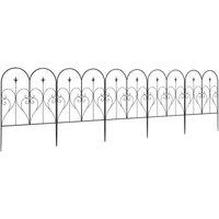 Outsunny 5pc Decorative Garden Fencing 32in x 10ft, Black