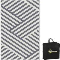 Outsunny Reversible Waterproof Outdoor Rug 182x274cm Grey, Multi